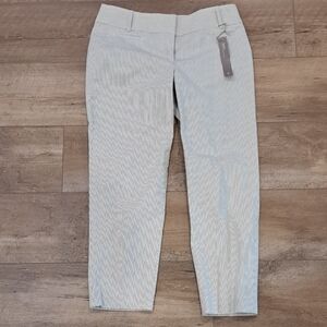 Ann Taylor Light Gray Striped Pants